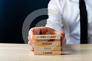 Words for business success - Vision, Goal, Effort and Achievement