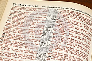 Words of Christ in Red From Bible Page photo