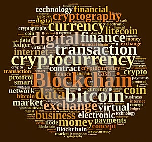 Words cloud with Blockchain