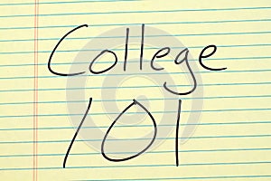 College 101 On A Yellow Legal Pad photo