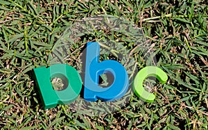 Colorful toy letters alphabet in order ABC