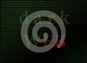 Word darkweb on binary background