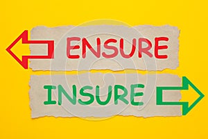 Ensure Insure Opposite Arrows photo