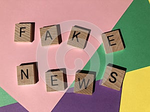 The words Fake News, also known as  junk news or pseudo-news