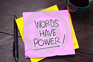 Words Have Power, Motivational Words Quotes Concept