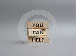 Words have power symbol. Wooden blocks with words Words have power. Beautiful grey background. Business and Words have power