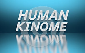 Words Human Kinome in bold white letters on blue background