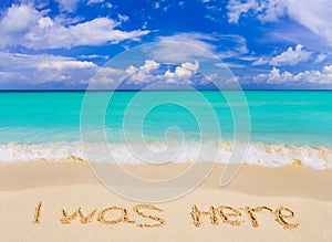 Words I Was Here on beach photo