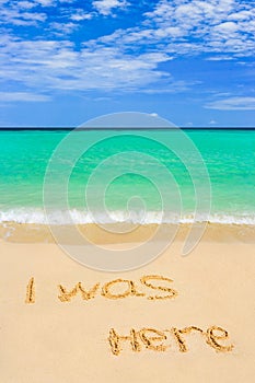 Words I Was Here on beach photo