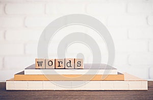The WORDS letters and copy space background, vintage