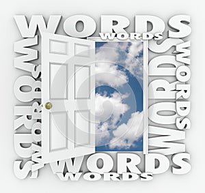 Words Open Door Bright Future Choose Right Language Writing Best