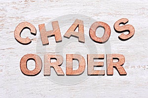 The words order and chaos