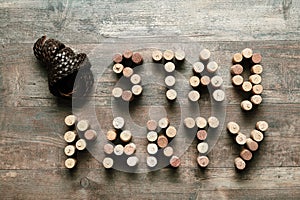 Words STAG PARTY made from corks