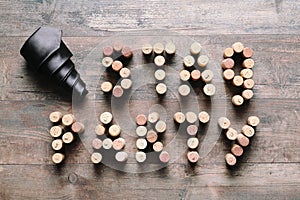 Words STAG PARTY made from corks