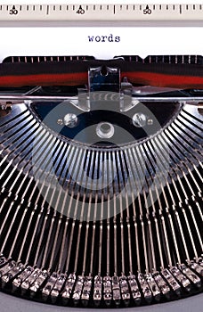 Words on typewriter