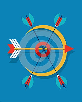 The words were like arrows being shot from a bow their target unable to defend themselves.. Vector illustration. photo