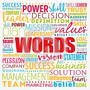 WORDS word cloud collage, business concept background