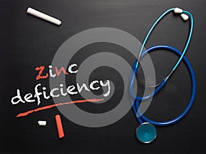 The words zinc deficiency on a chalkboard