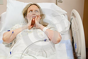 Woried Woman in Hospital