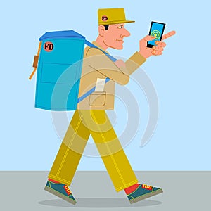 Work application service delivery and logistics. Vector illustration