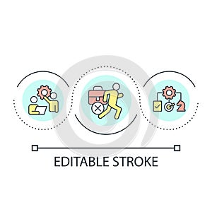 Work avoidance loop concept icon