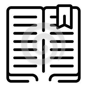Work book icon outline vector. Print uncover