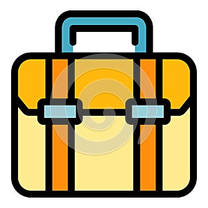 Work briefcase icon color outline vector