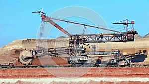 Work of the bucket wheel excavator.