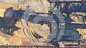 Work of the bucket wheel excavator.