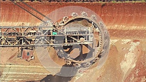 Work of the bucket wheel excavator.