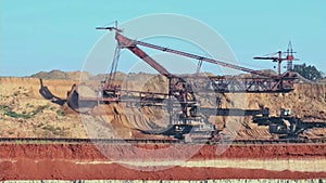 Work of the bucket wheel excavator.