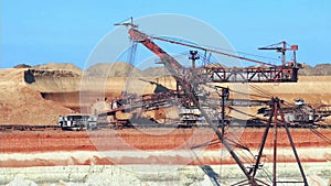 Work of the bucket wheel excavator.