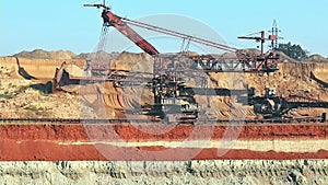 Work of the bucket wheel excavator.