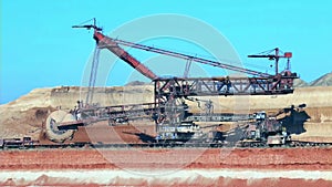 Work of the bucket wheel excavator.