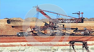 Work of the bucket wheel excavator.