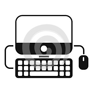 Work computer icon simple vector. Office sit