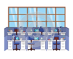 Work cubicles isolated icon photo