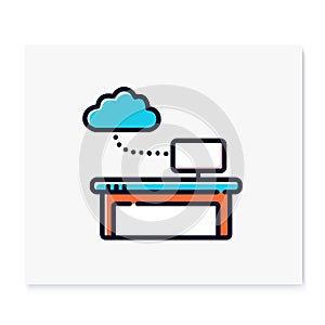 Work data cloud storage color icon