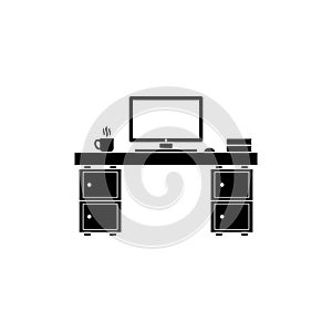 Work desk icon design template isolated