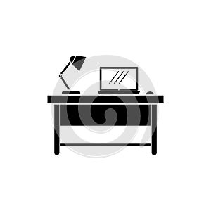 Work desk icon design template isolated