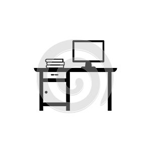 Work desk icon design template isolated