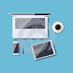 Work desk vector illustration.