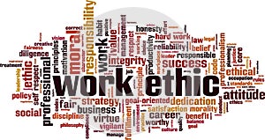 Work ethics word cloud