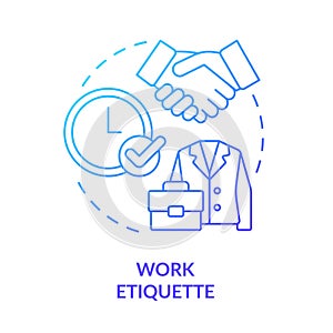 Work etiquette blue gradient concept icon