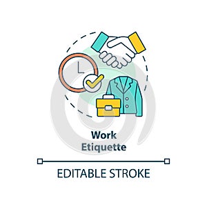 Work etiquette concept icon