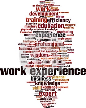 Work experience word cloud