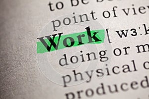 Definition of the word work