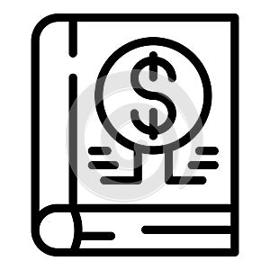 Work finance book icon outline vector. Startup idea