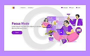 Work Focus. Flat Vector Illustration