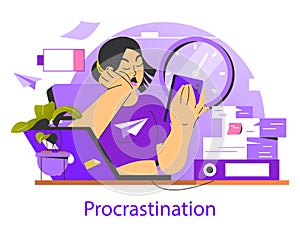 Work Focus. Flat Vector Illustration